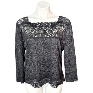 Garfield & Marks Lace Top Size X Large Black